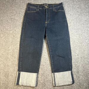 NYDJ Jeans Women's Black Denim Capri Embellish Ankle Lift Tuck Crop Size 6 28x20